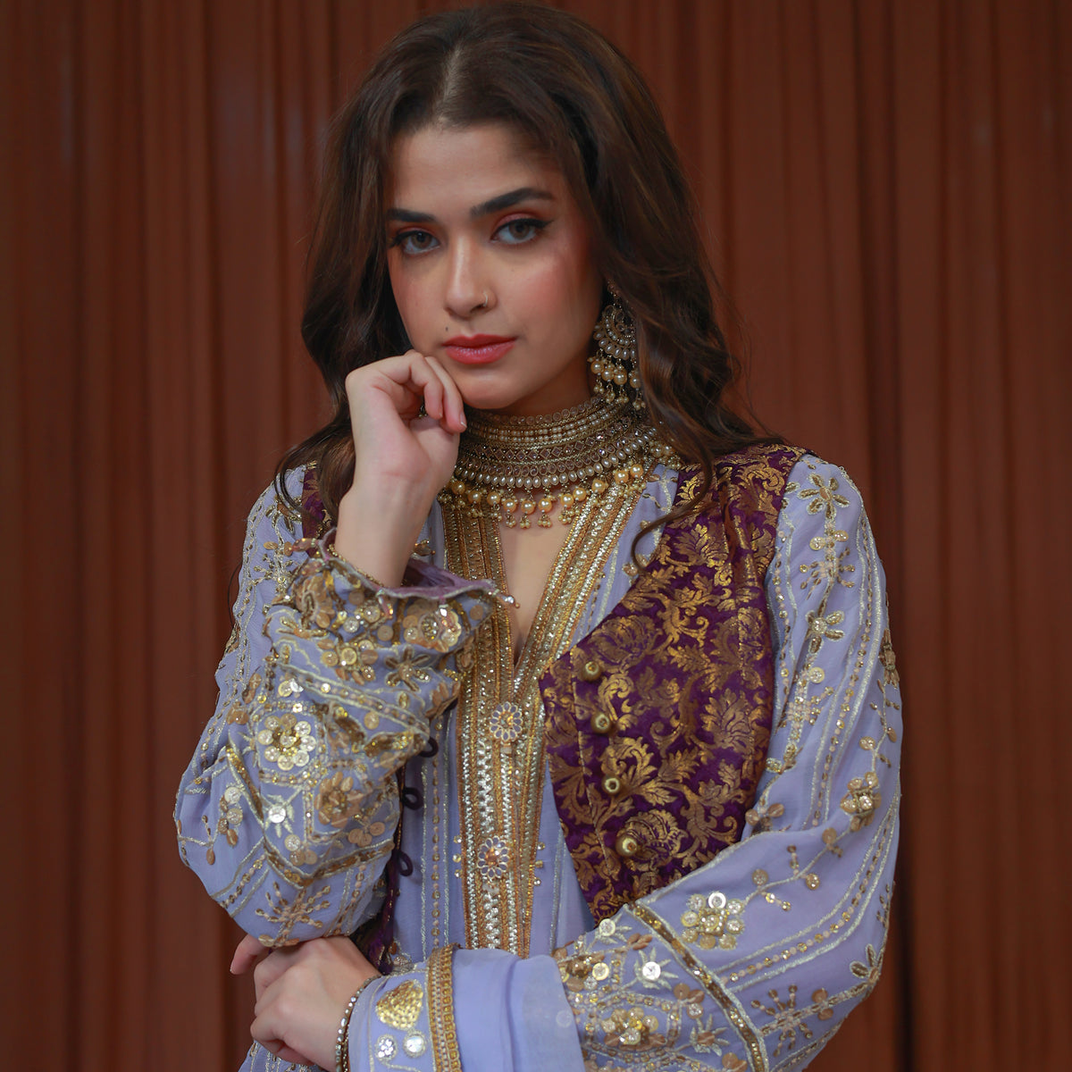 JAMAWAR PURPLE VEST