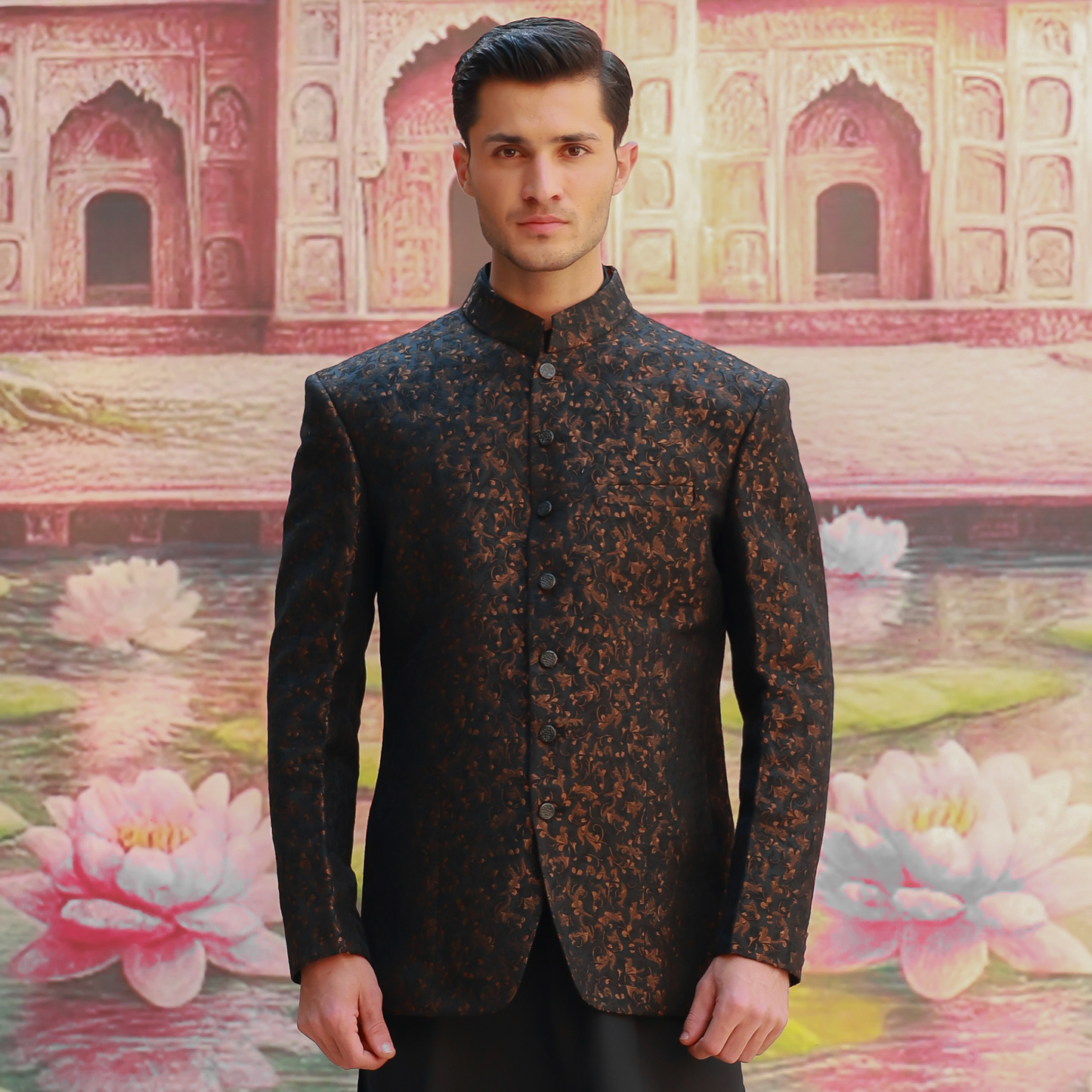 JAMAWAR BLACK PRINCE JACKET