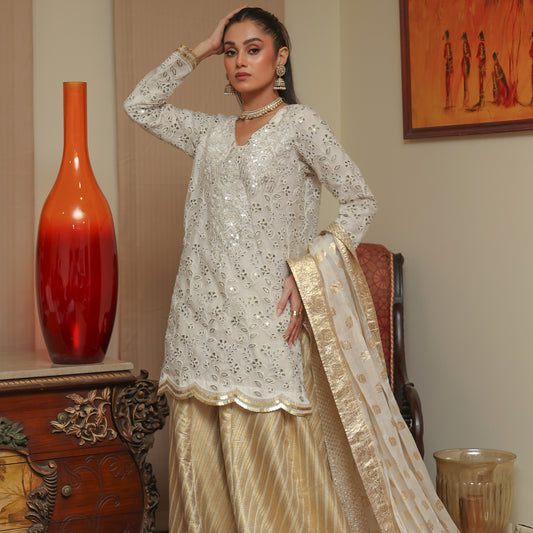 IVORY 3 PC NIKKAH OUTFIT
