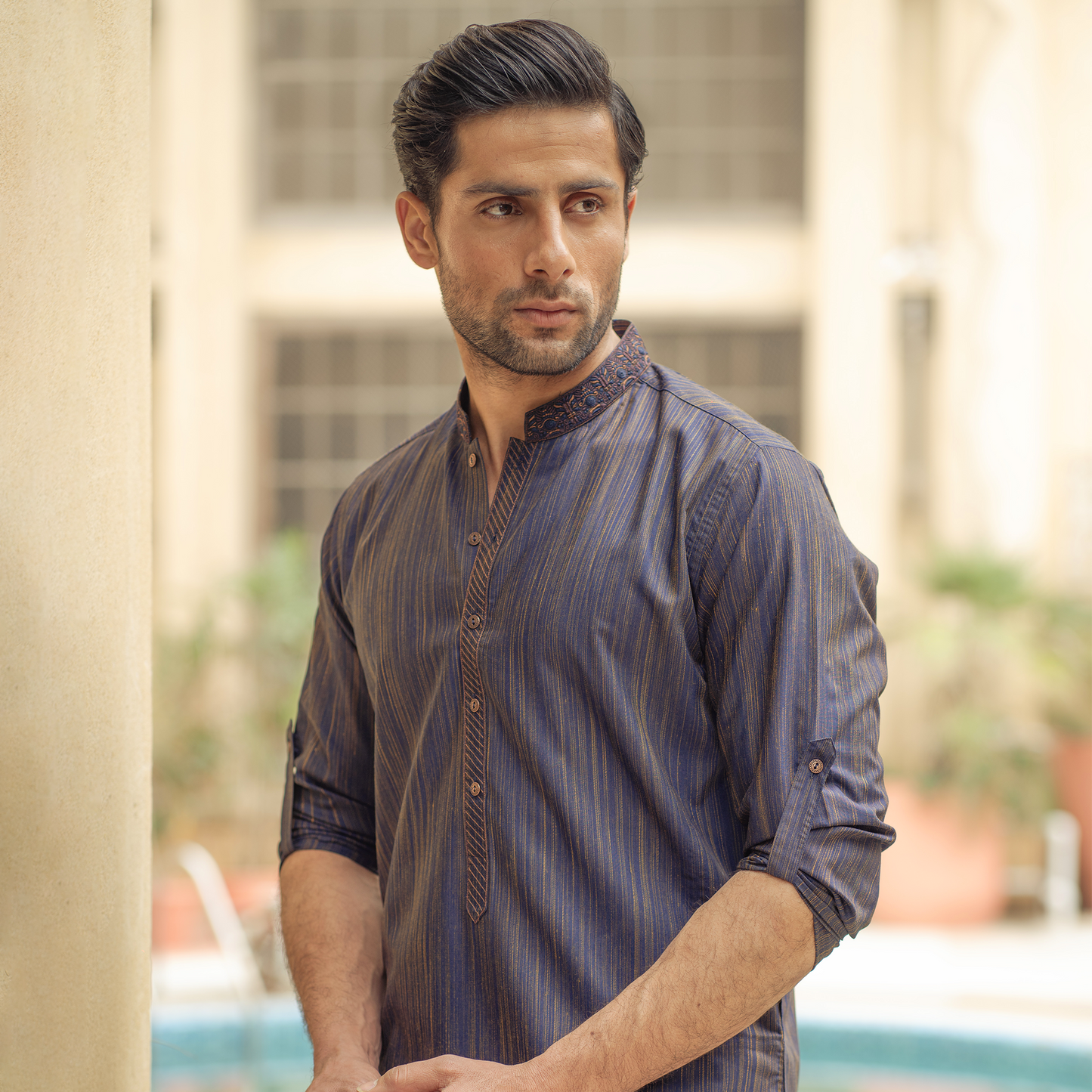 Dark Sapphire Slim Fit Kurta