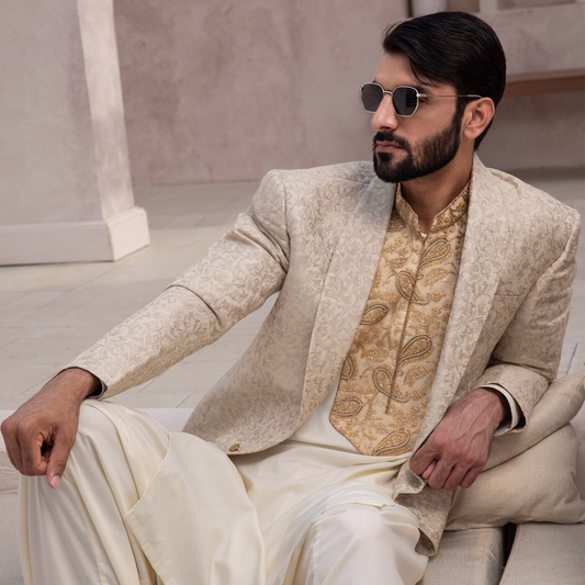 JAMAWAR IVORY MODERN JACKET