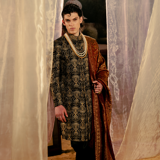 VELVET BLACK SHERWANI
