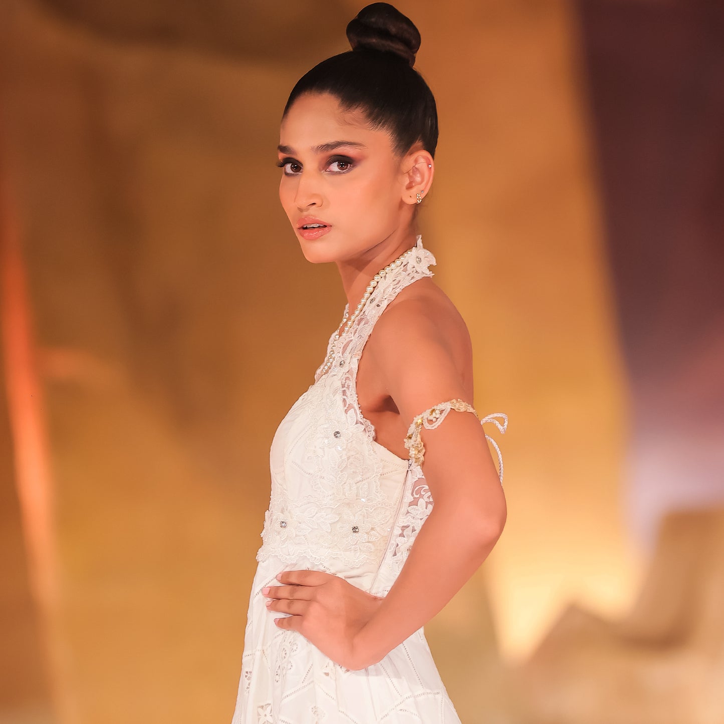 CHIKANKARI WHITE GOWN