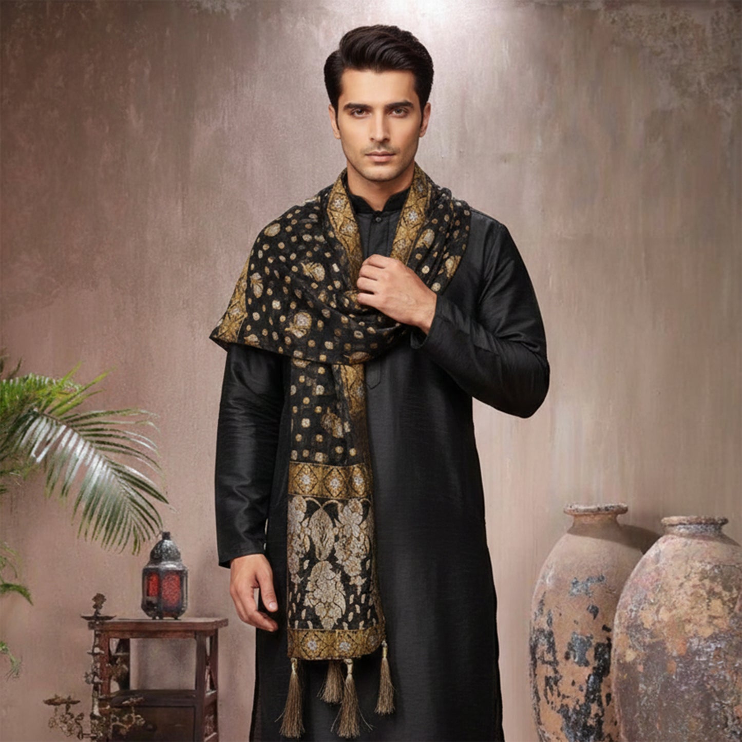 Chiffon Black Stole