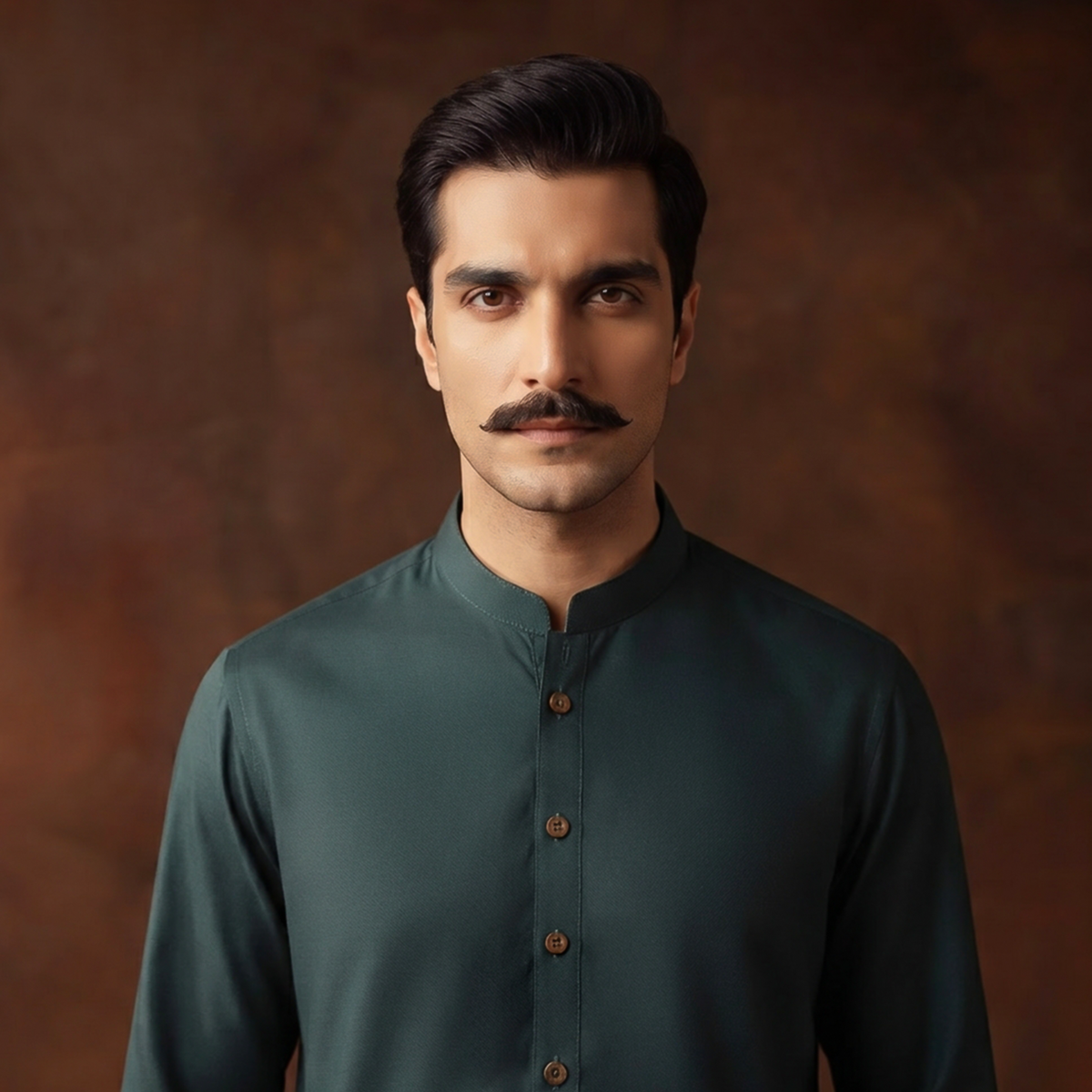 Classic Fit Scarab Band Collar Plain Suit