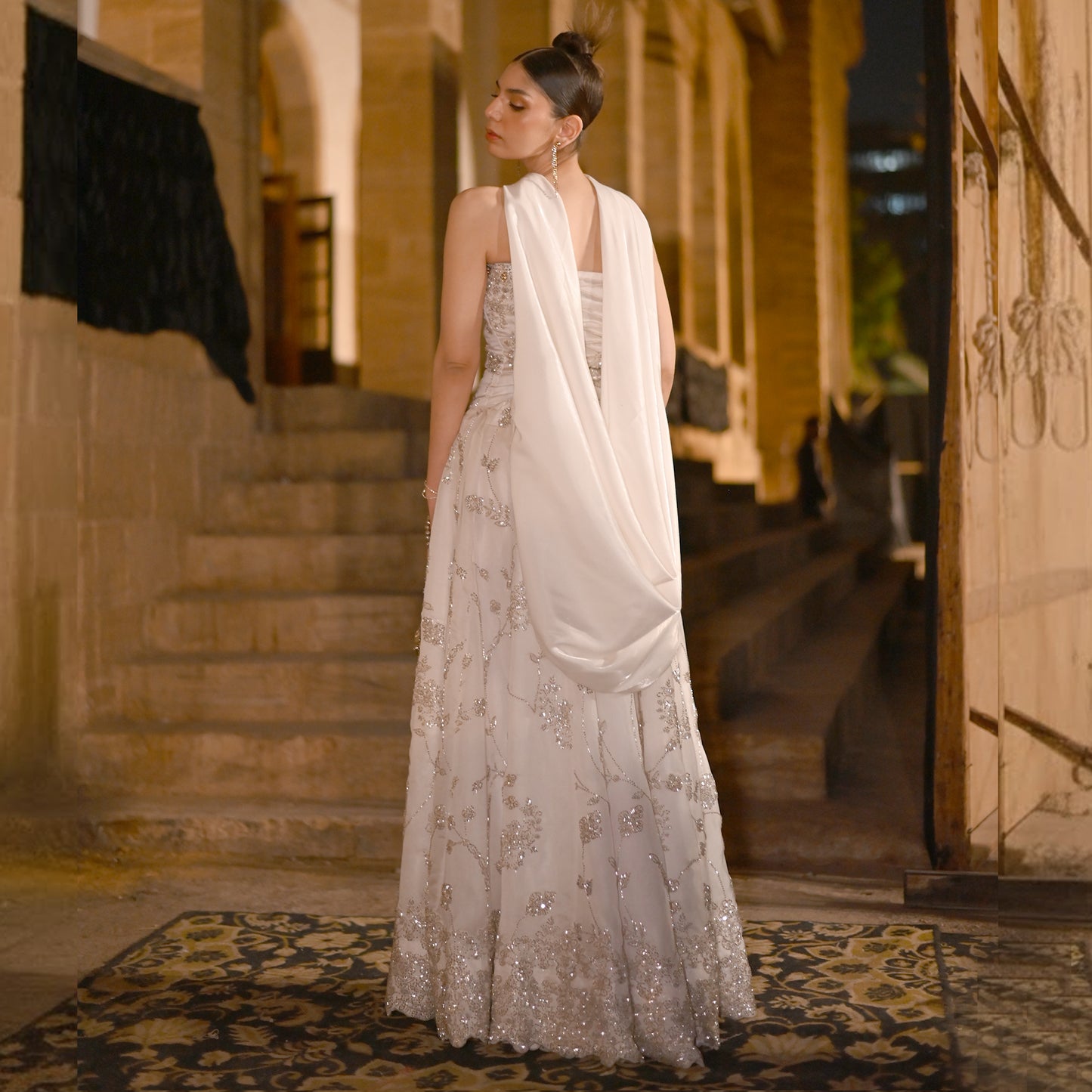 Elsa Ivory Corset and Lehenga Couture Set