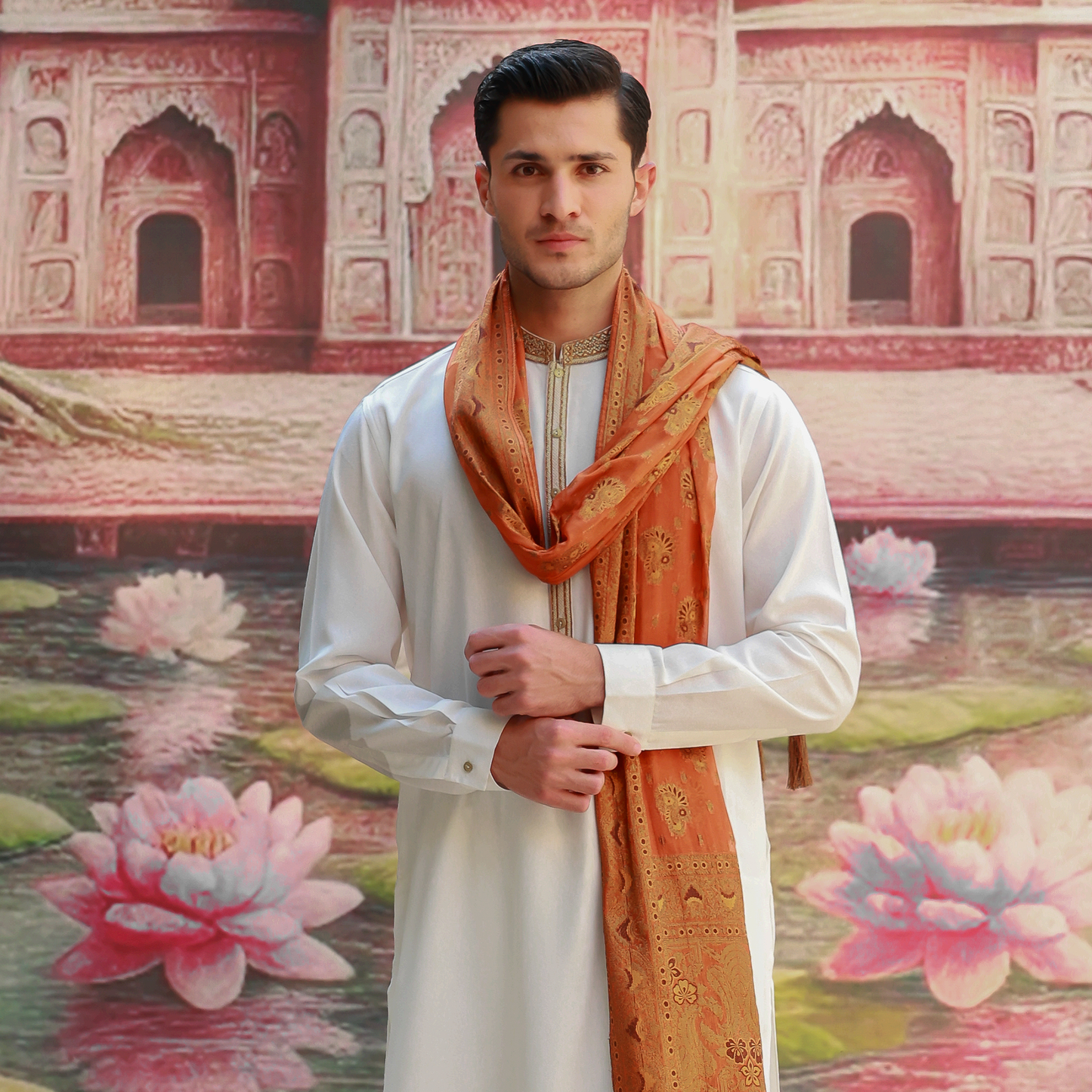 Masoori Gold Flame Stole