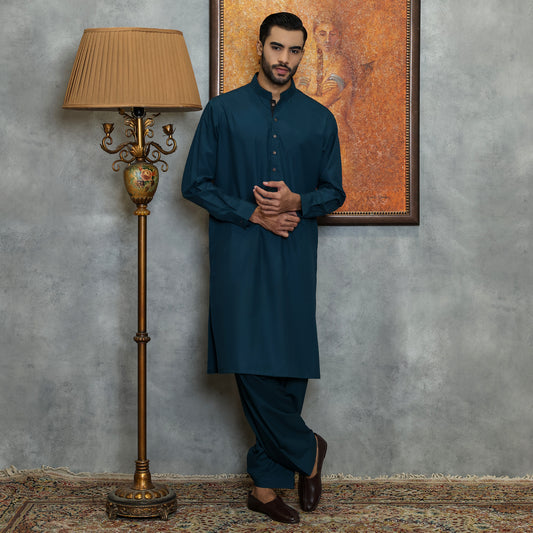 Poly Viscose Sea Moss Classic Fit Plain Suit