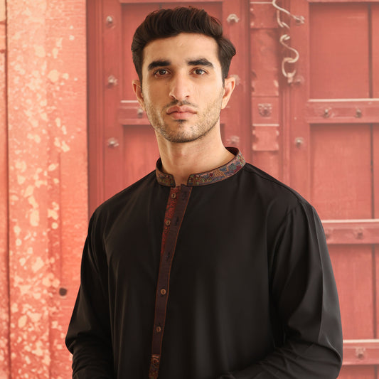 Poly Viscose Tap Shoe Classic Fit Embroidered Suit