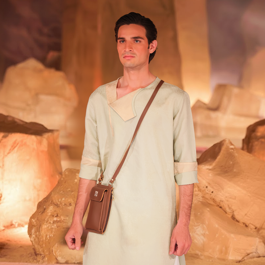 Mint Green Soft Jamawar Afghani Kurta Set