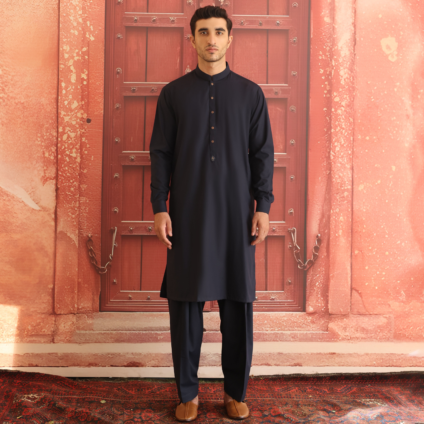 Poly Viscose Outer space Classic Fit Suit