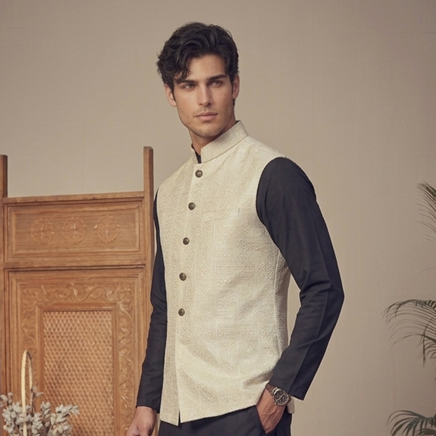 Premium Raw Silk Pristine Couture Waistcoat