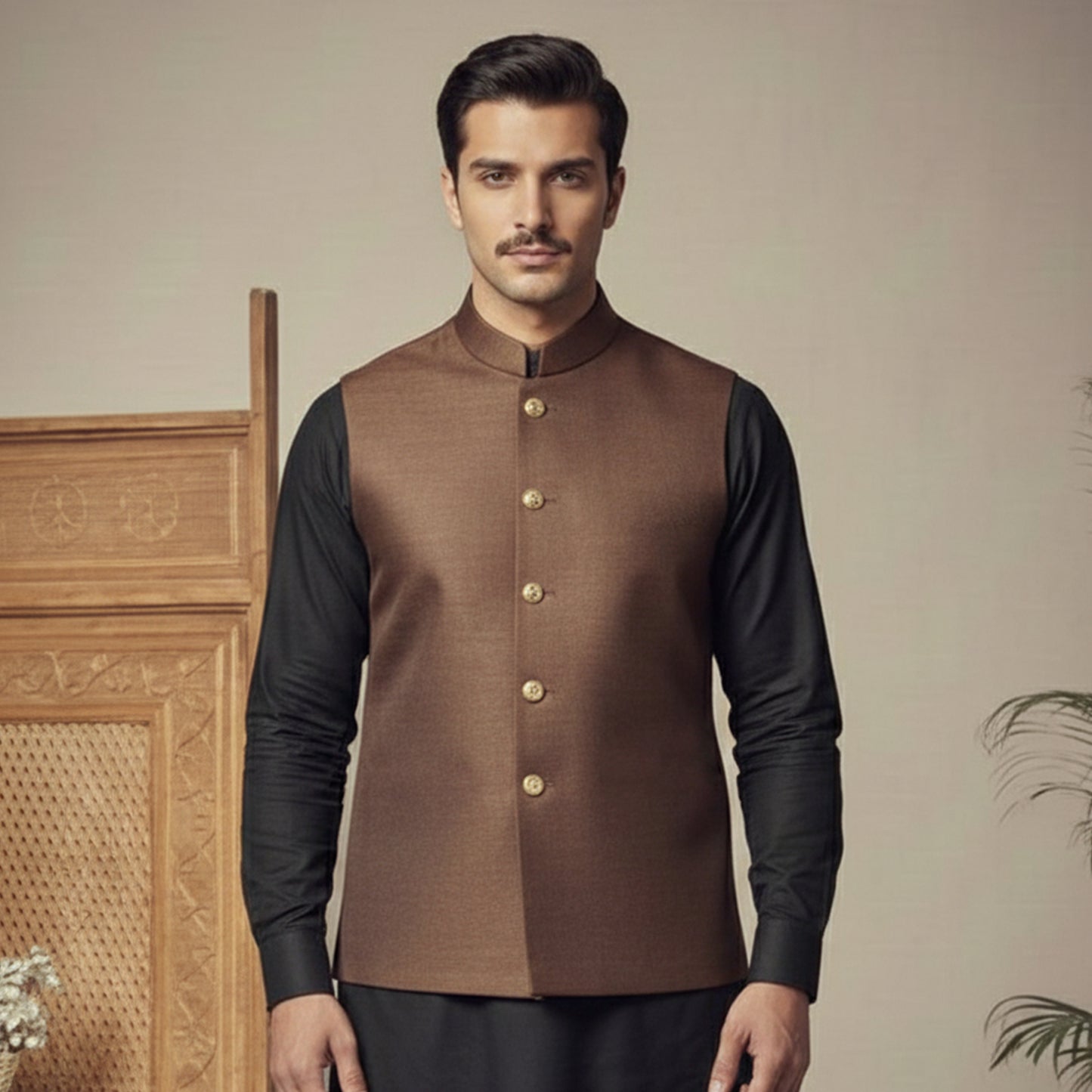 Raw Silk Potting Soil Waistcoat