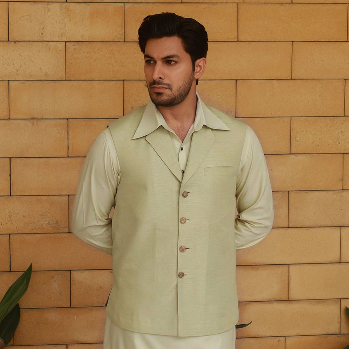 Raw Silk Smoke Gray Traditional Waistcoat