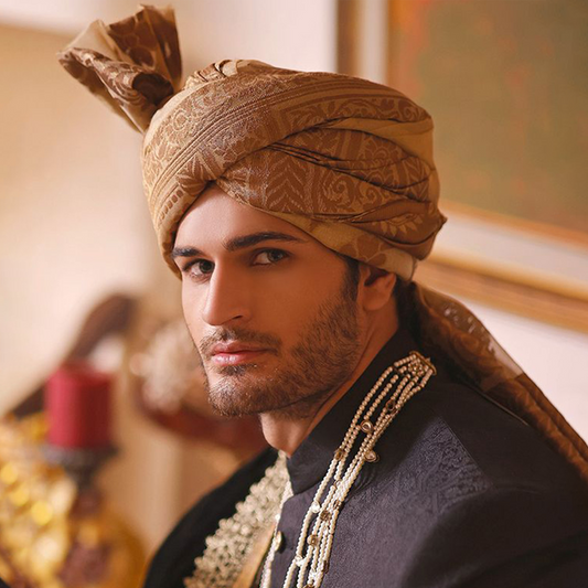 Traditional Organza Gold Turban