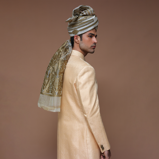 Traditional Organza Light Gold Turban