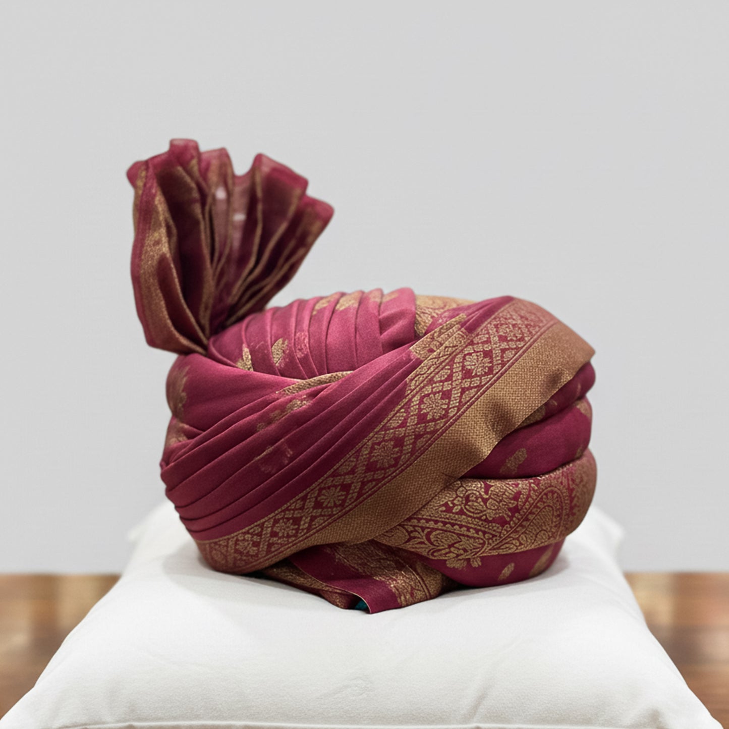 Traditional Organza Maroon Turban