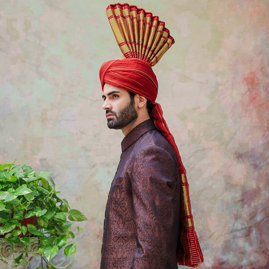 Traditional Organza Maroon Turban