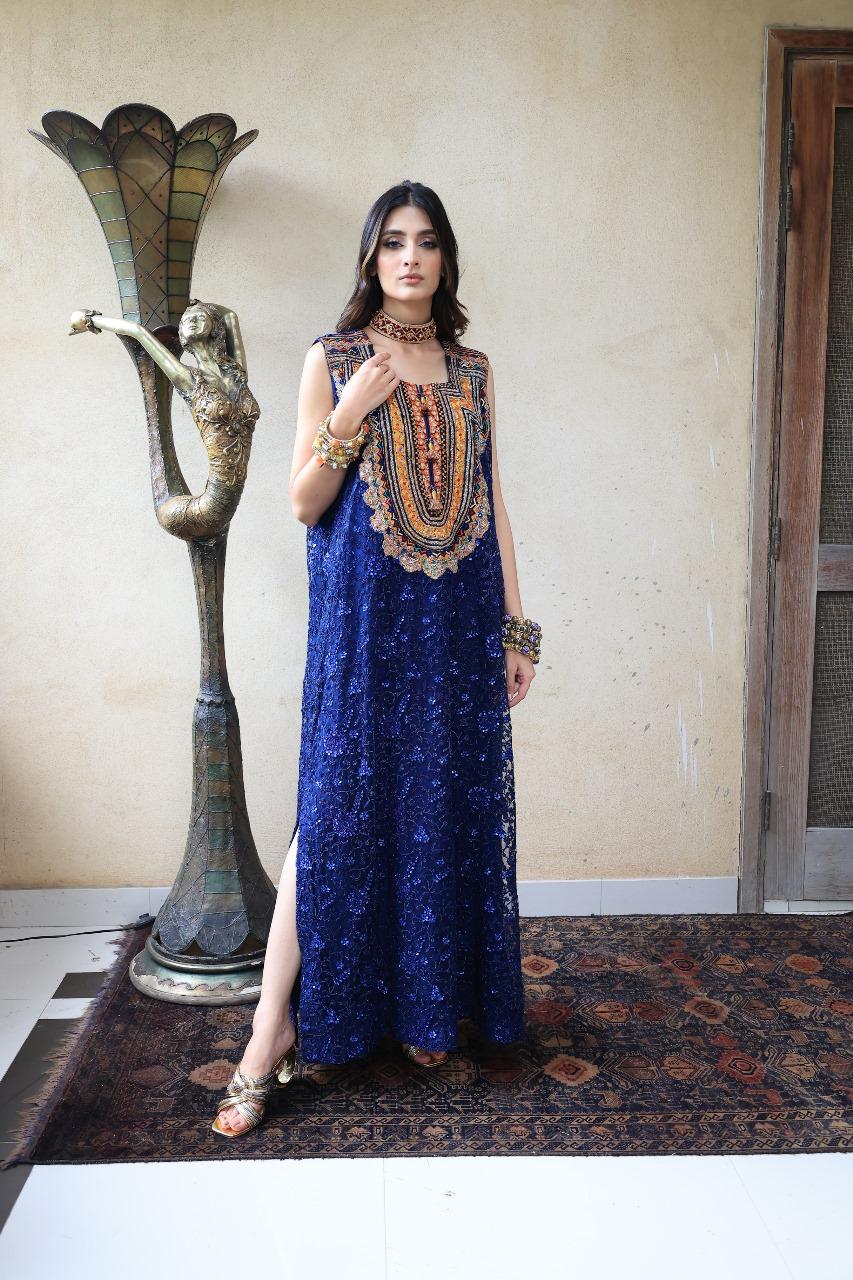 BALOCH COLLECTION NAVY VINTAGE DRESS