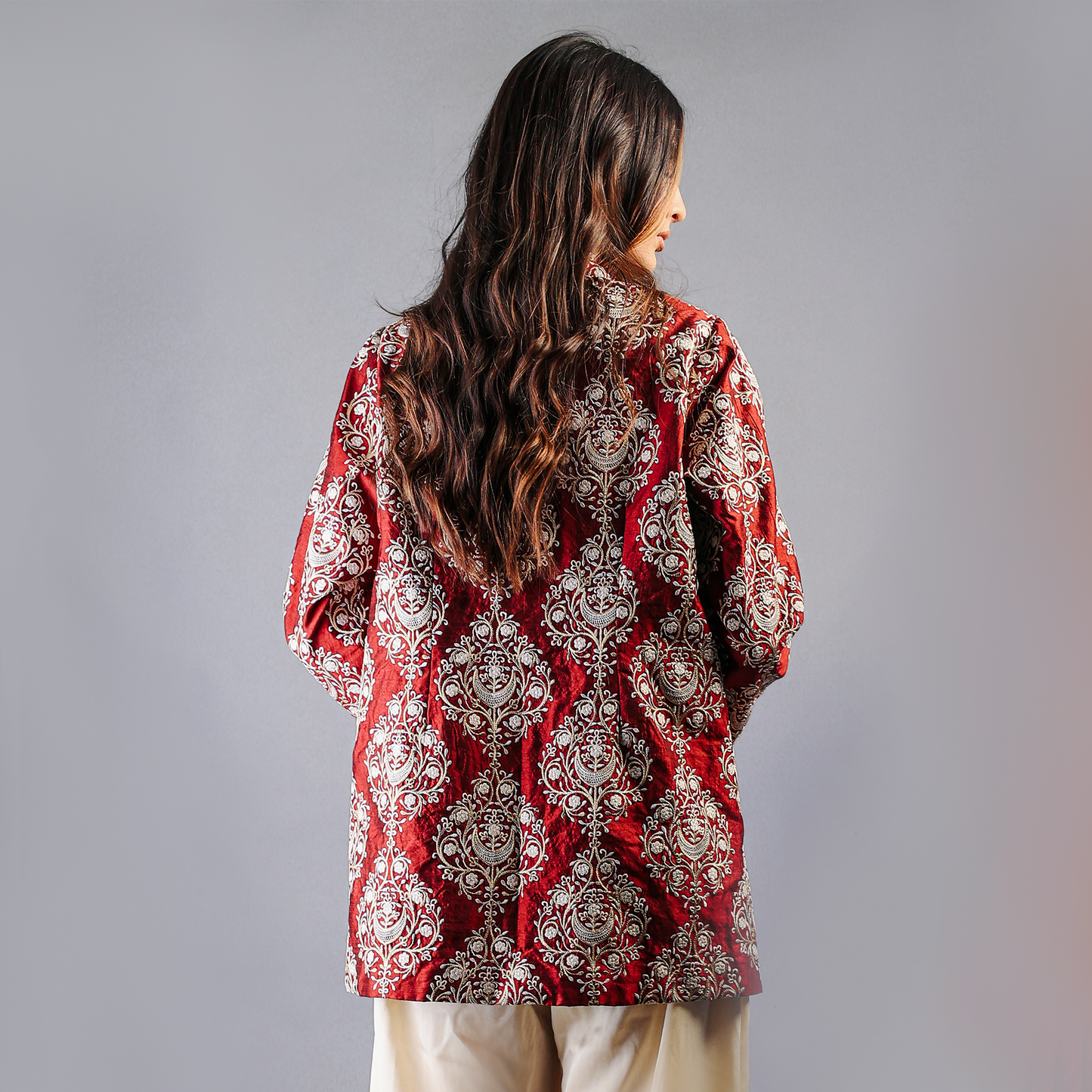 EMBROIDERED MAROON JACKET