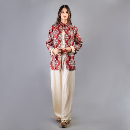 EMBROIDERED MAROON JACKET