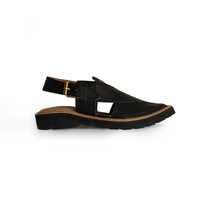 Black Leather Peshawari Sandal