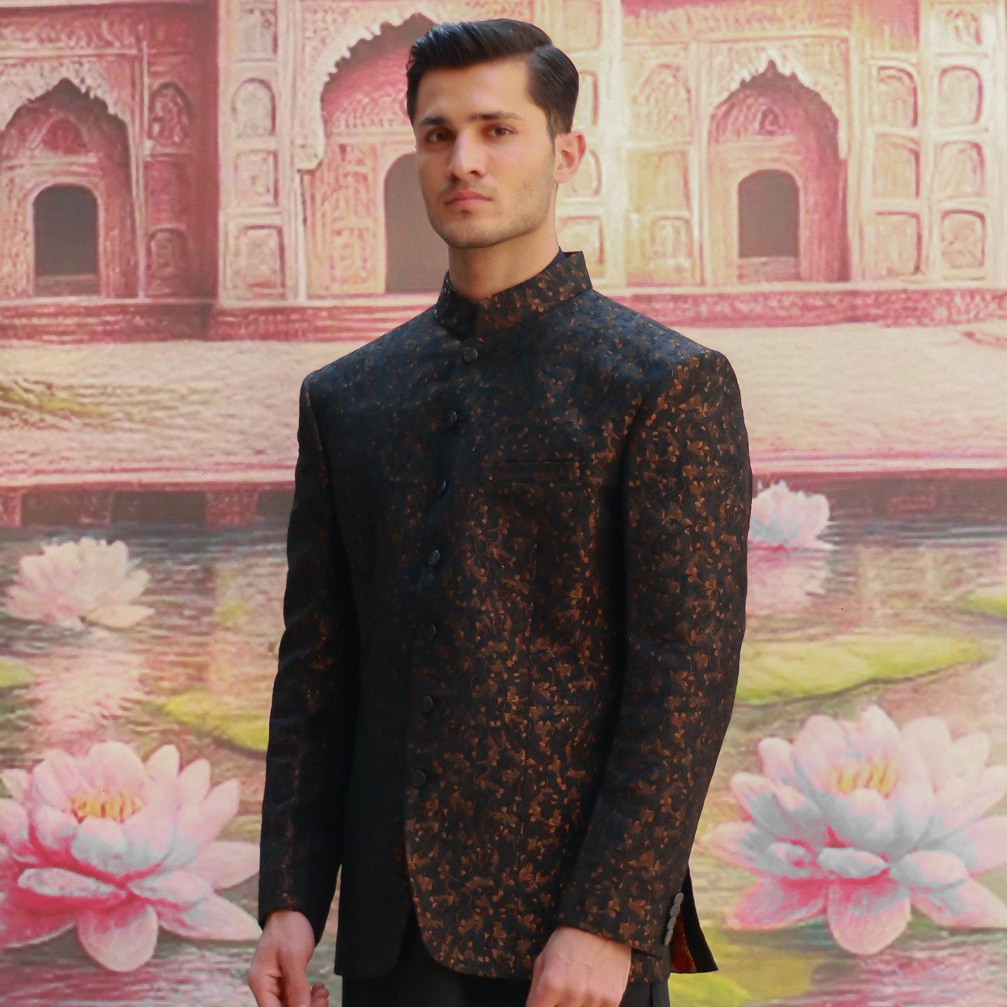 JAMAWAR BLACK PRINCE JACKET