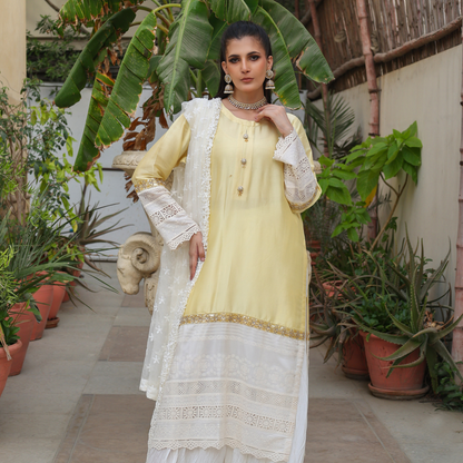 COLOR BLOCK BUTTER/WHITE