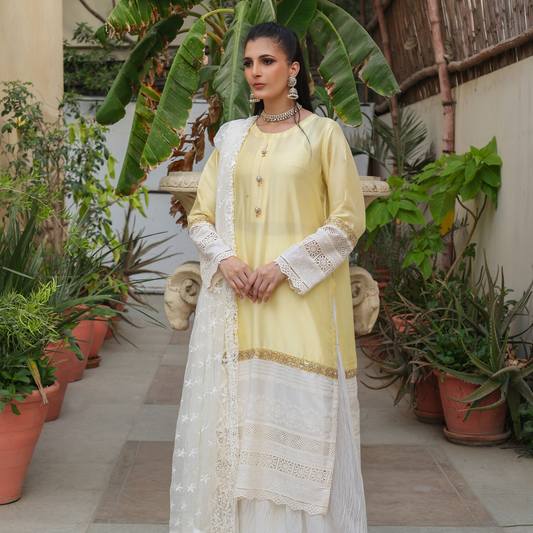 COLOR BLOCK BUTTER/WHITE