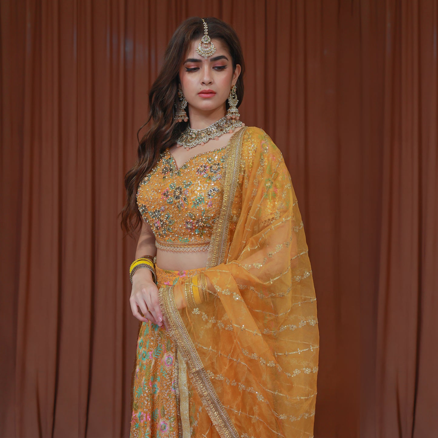 LEHENGA SET MUSTARD