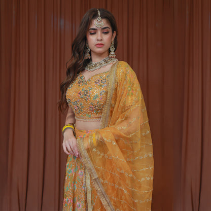 LEHENGA SET MUSTARD
