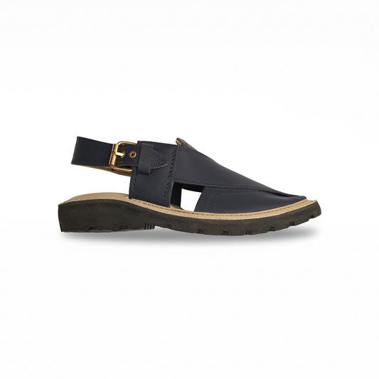 Blue Leather Peshawari Sandal