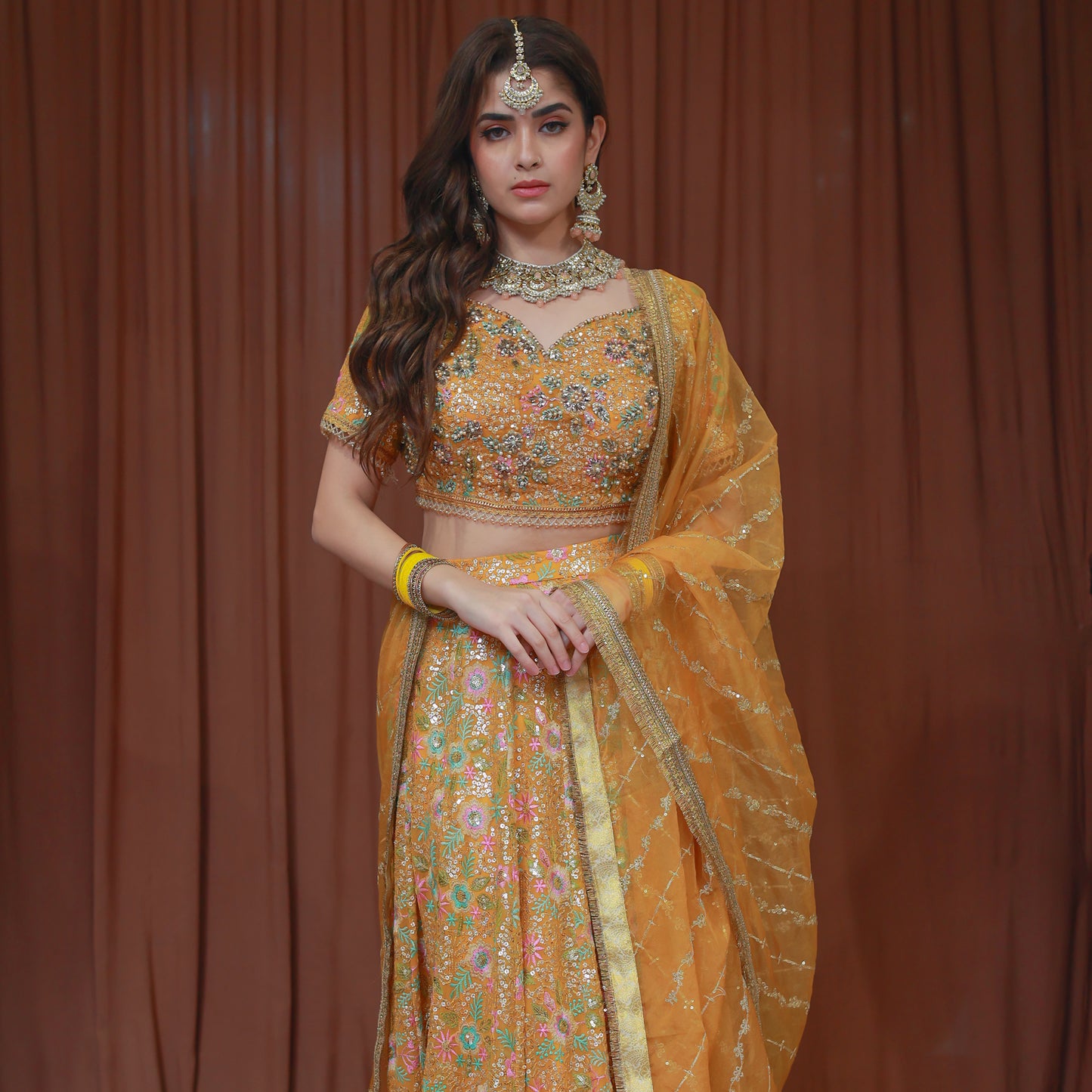 LEHENGA SET MUSTARD