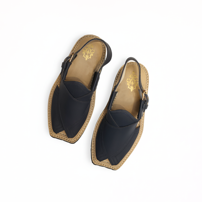 Blue Leather Peshawari Sandal