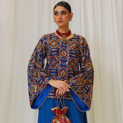 EMBROIDERED BLUE JACKET