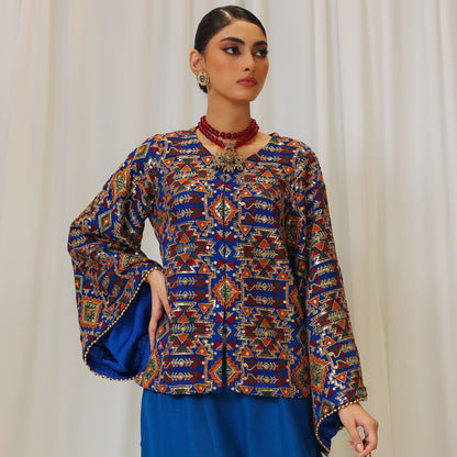 EMBROIDERED BLUE JACKET