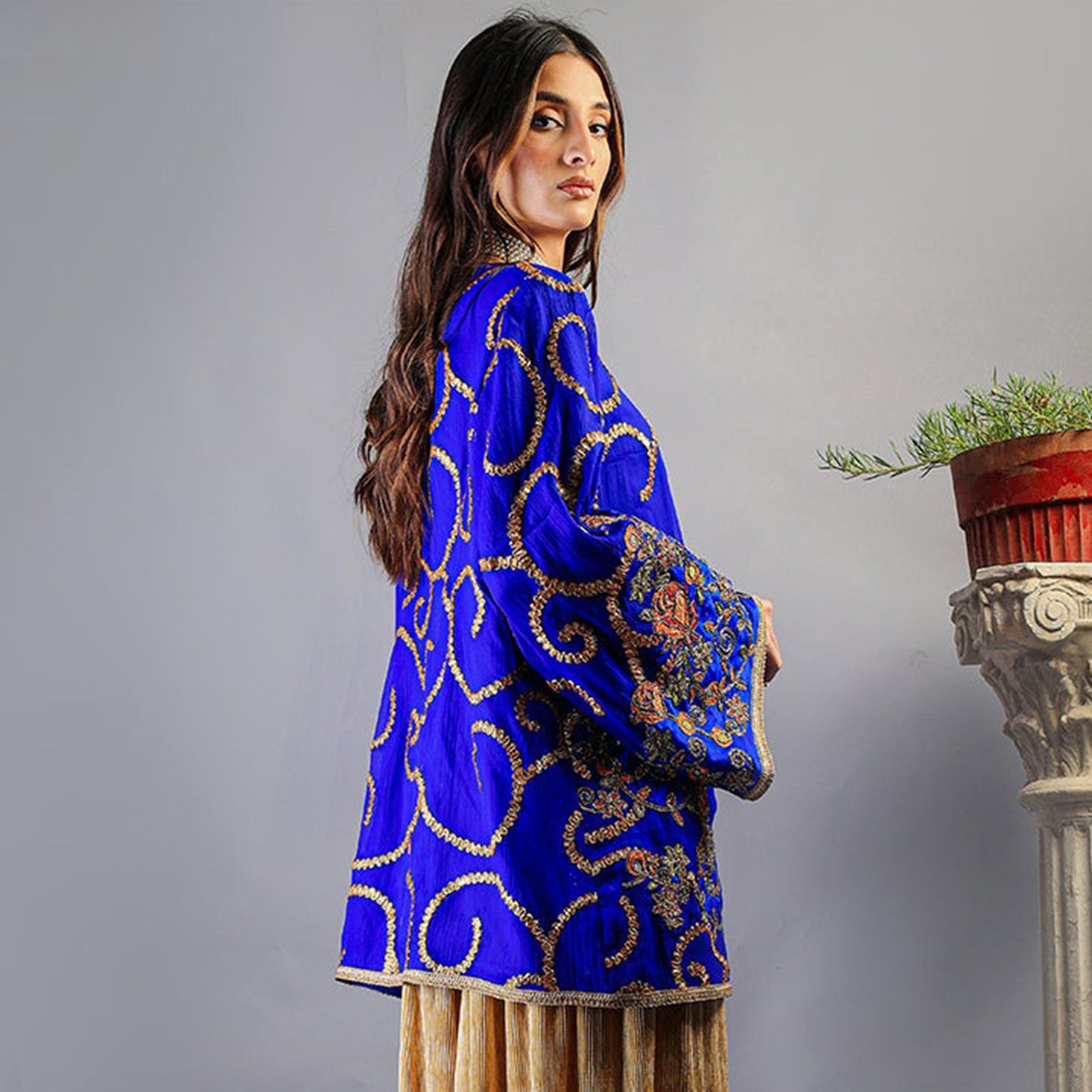 MIRROR WORK BLUE JACKET