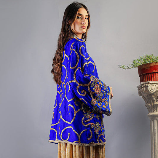 MIRROR WORK BLUE JACKET