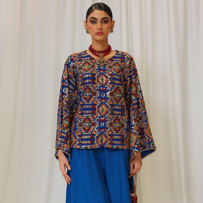 EMBROIDERED BLUE JACKET