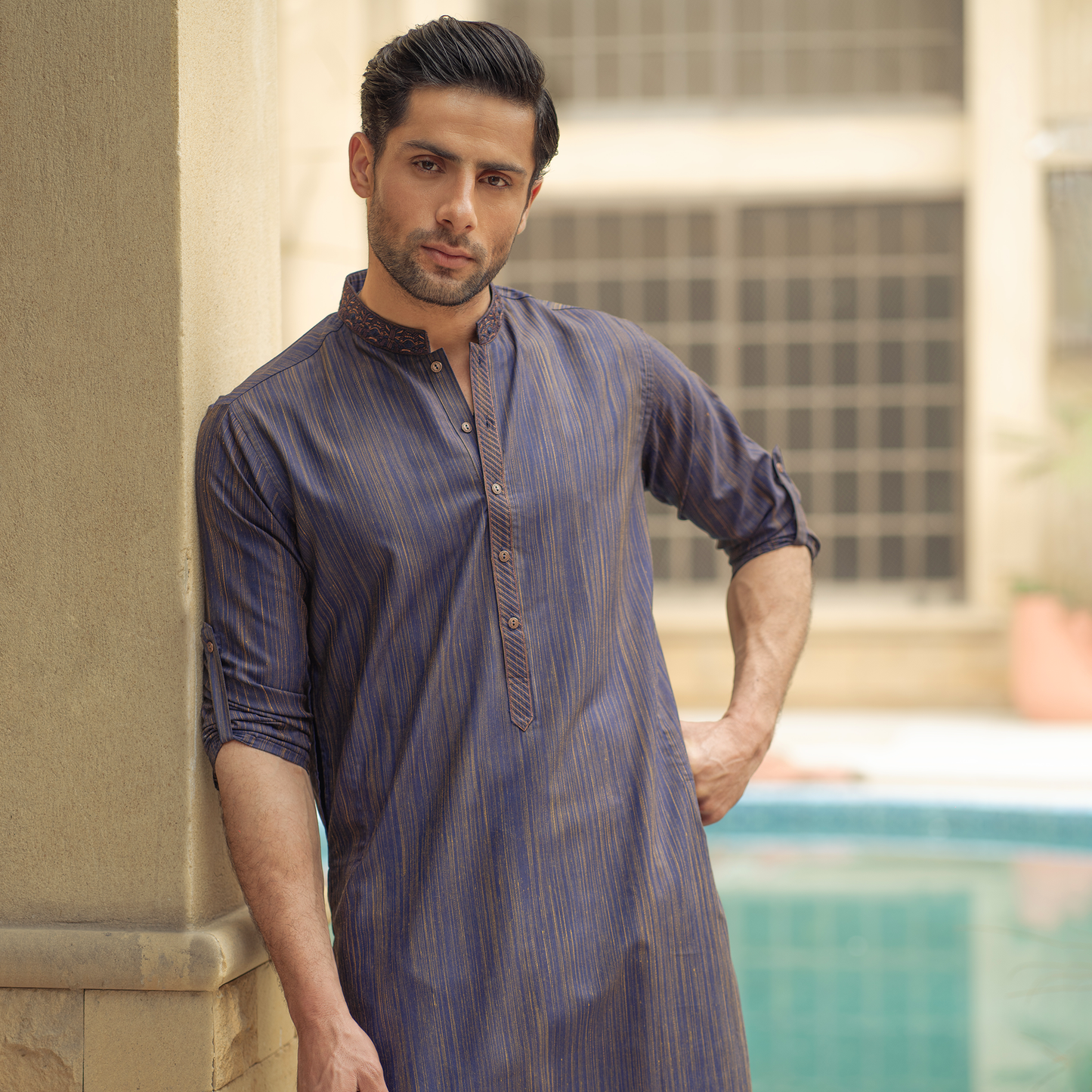 Dark Sapphire Slim Fit Kurta