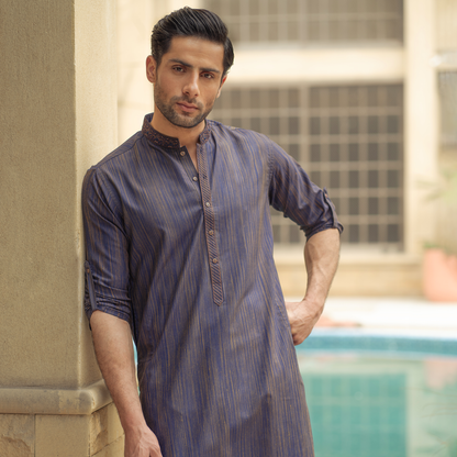 Dark Sapphire Slim Fit Kurta