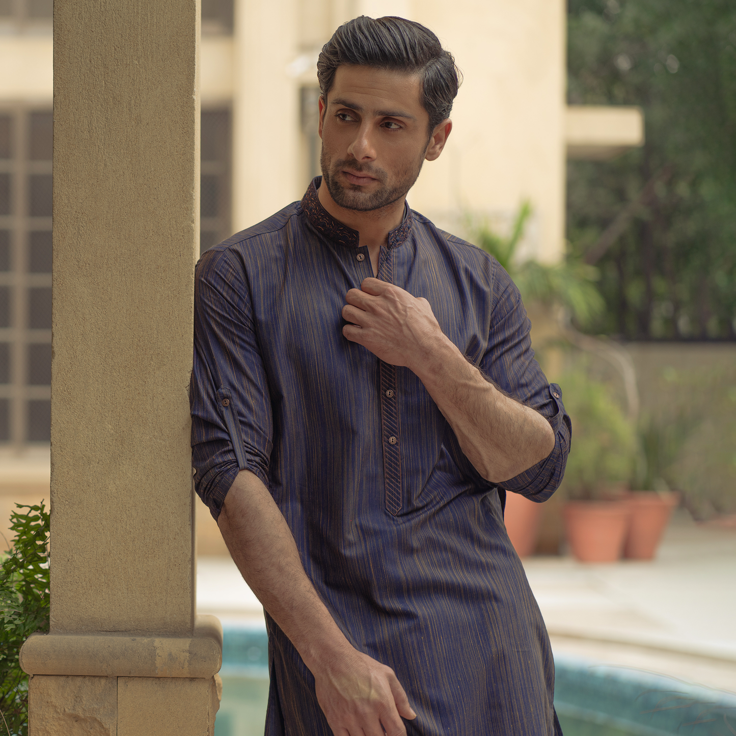Dark Sapphire Slim Fit Kurta