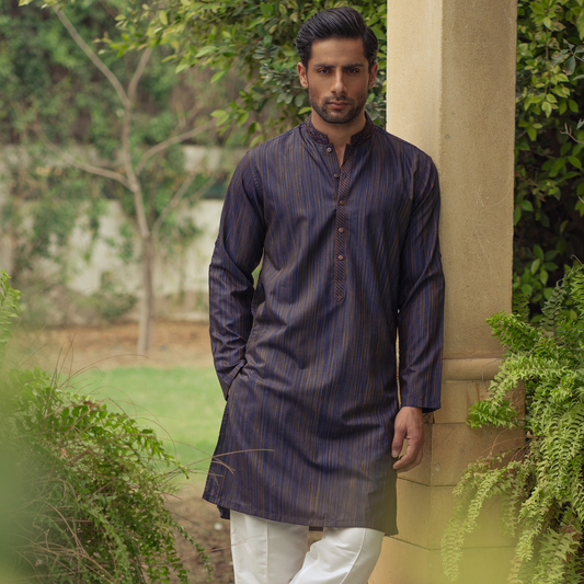 Dark Sapphire Slim Fit Kurta