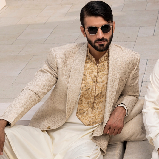 JAMAWAR IVORY MODERN JACKET