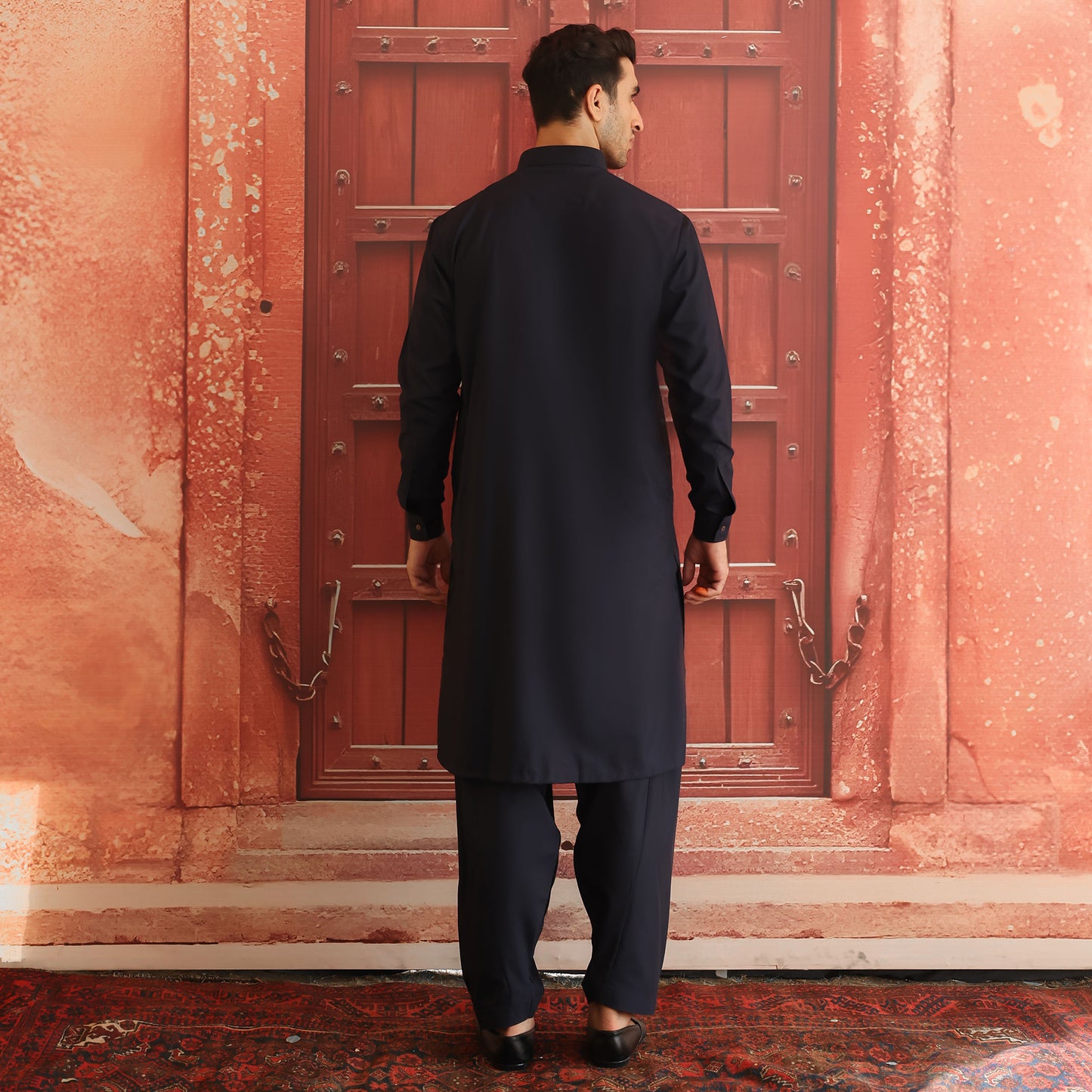 Poly Viscose Outerspace Classic Fit Plain Suit