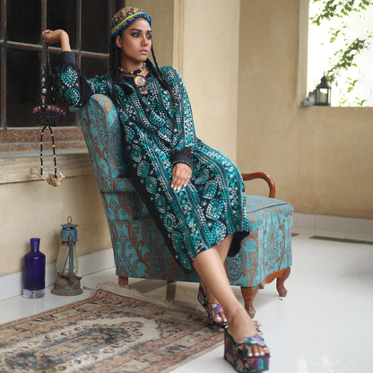 BALOCH COLLECTION BLACK/JADE DRESS