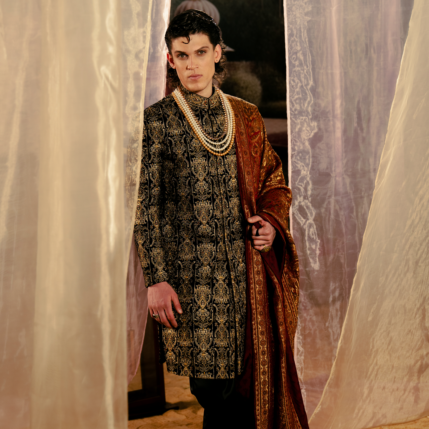 VELVET BLACK SHERWANI