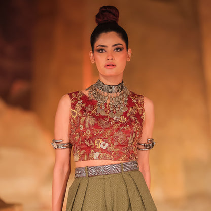 MAROON NAKHLISTAN CHOLI
