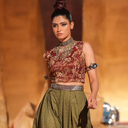 MAROON NAKHLISTAN CHOLI