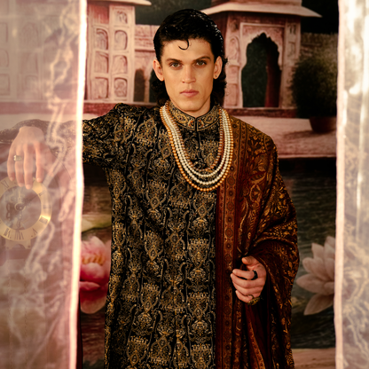 VELVET BLACK SHERWANI